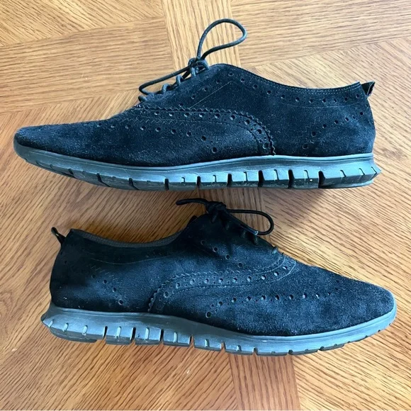 Cole Haan | Zerogrand Black Suede Wingtip Oxford Sneaker Women’s 10 - Picture 3 of 10